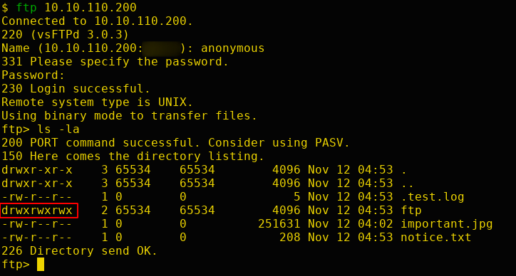 FTP anonymous login image.
