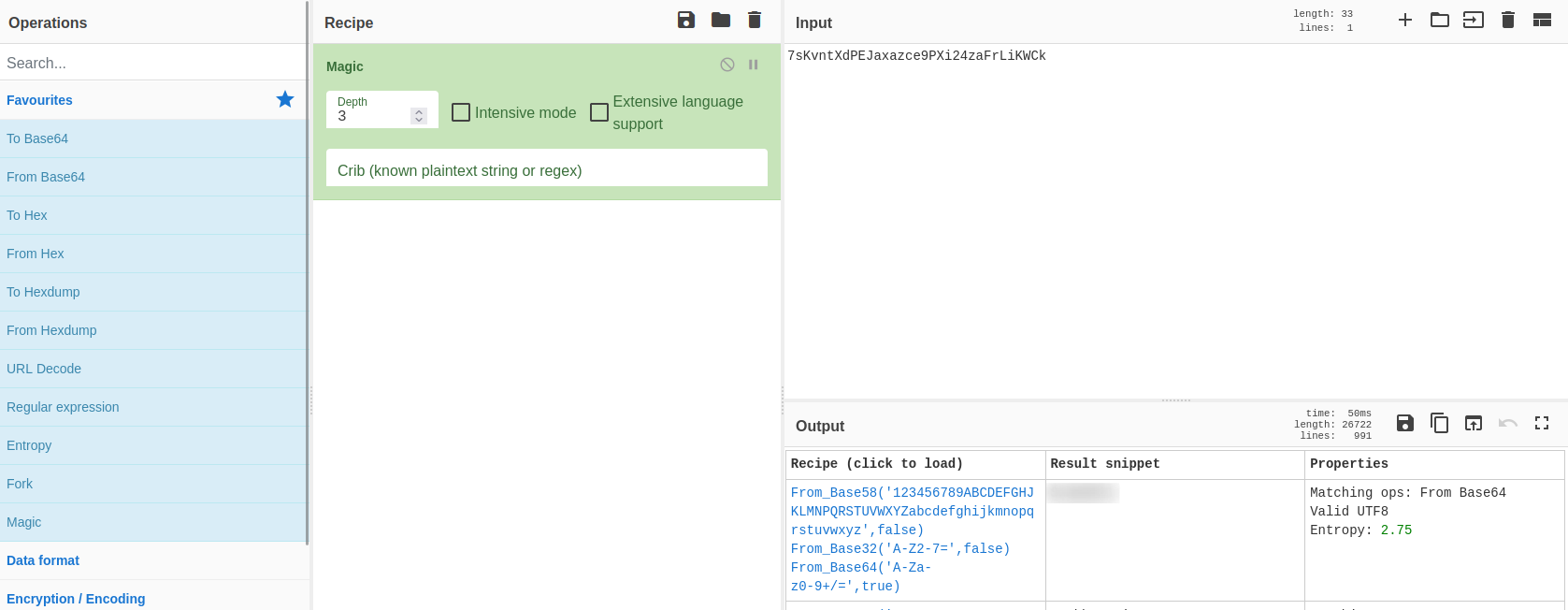 Image of the decoded string in CyberChef.